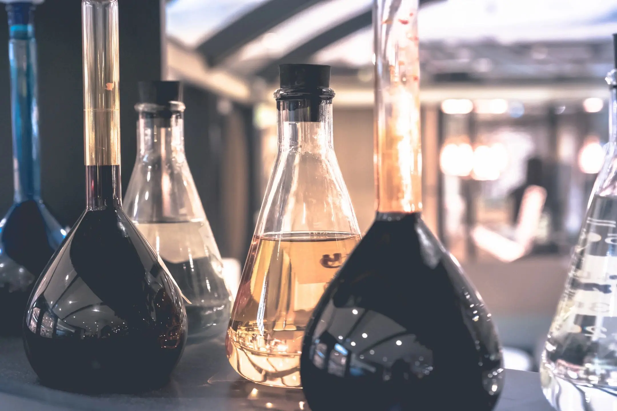 A close up of some bottles on a table