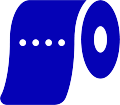 A blue object with five dots on it.